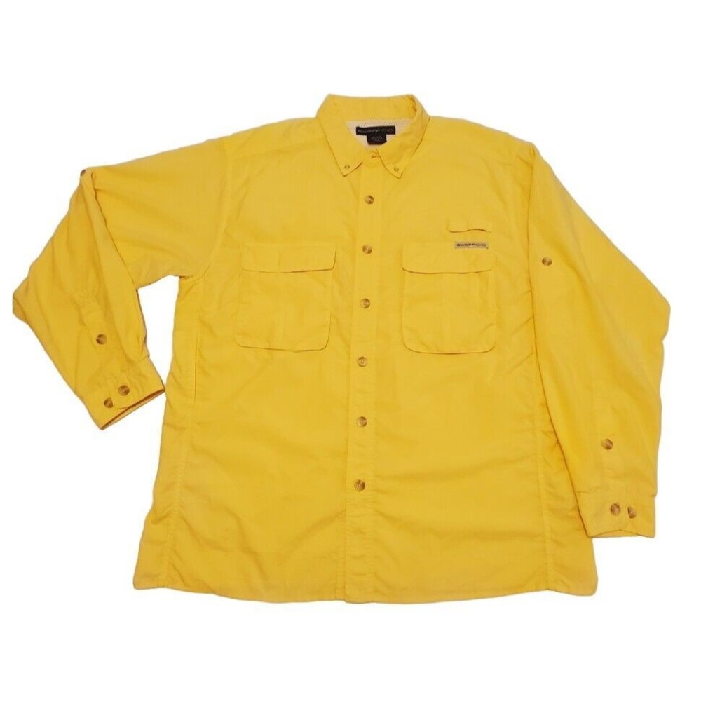 ExOfficio Shirt Mens Large Fishing Vented Button Down Pockets Outdoor Vented